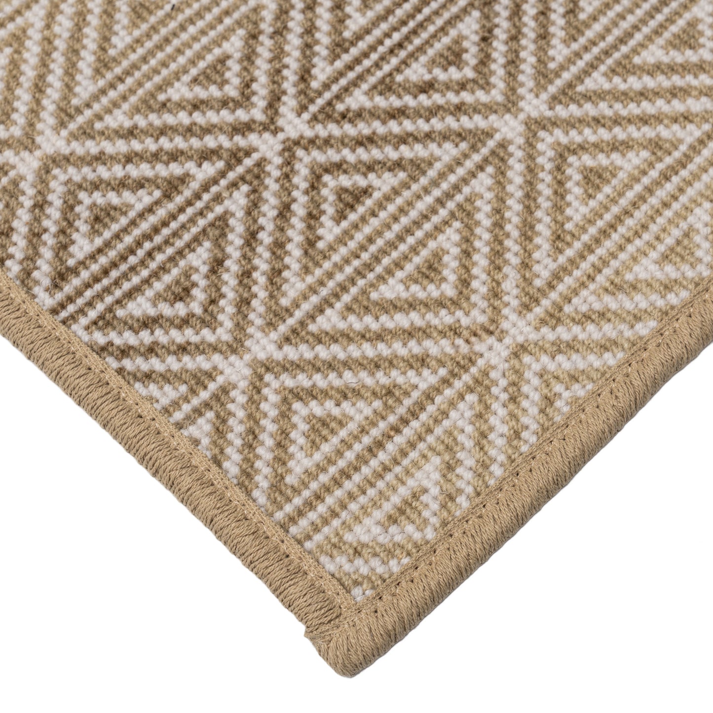 Korey tan wool blend carpet corner