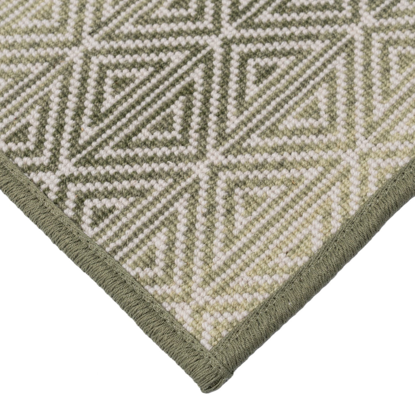 Korey green wool-blend wilton carpet corner