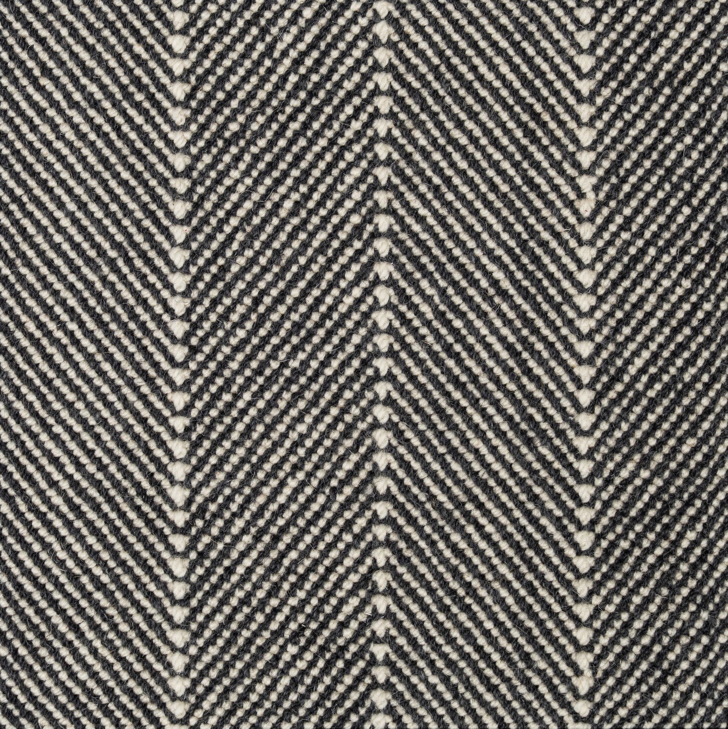 Black and white chevron rug. Geometric wool rug