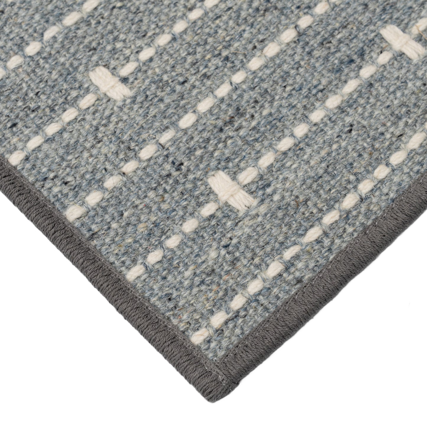 Pirate's Bight blue flatwoven wool carpet