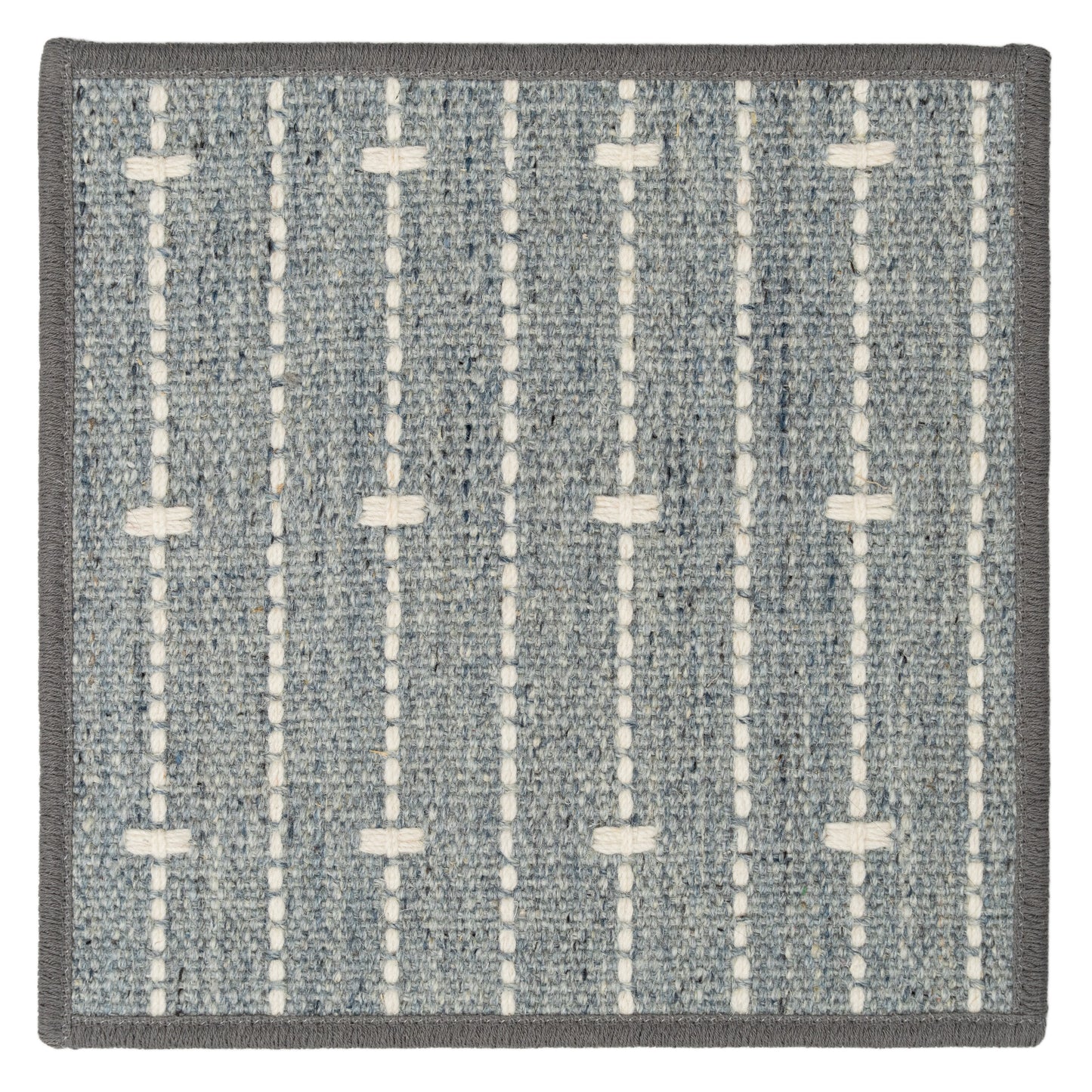 Pirate's Bight abstract geometric blue and white wool carpet