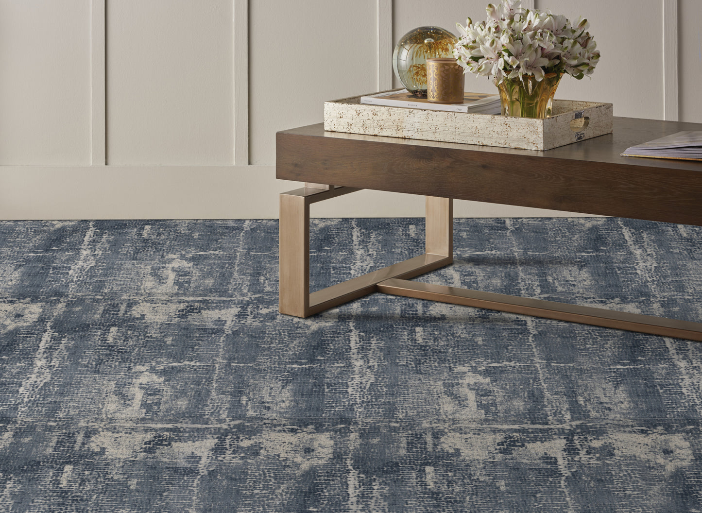 Luxury flooring in jeans blue tones