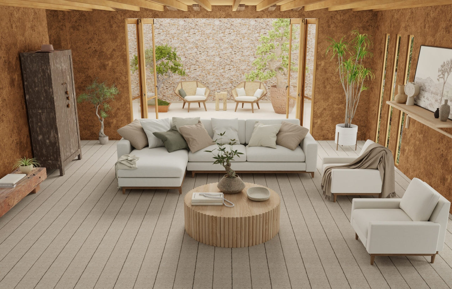 Martinique II Mocha Wool Carpet in the Open Space Livingroom