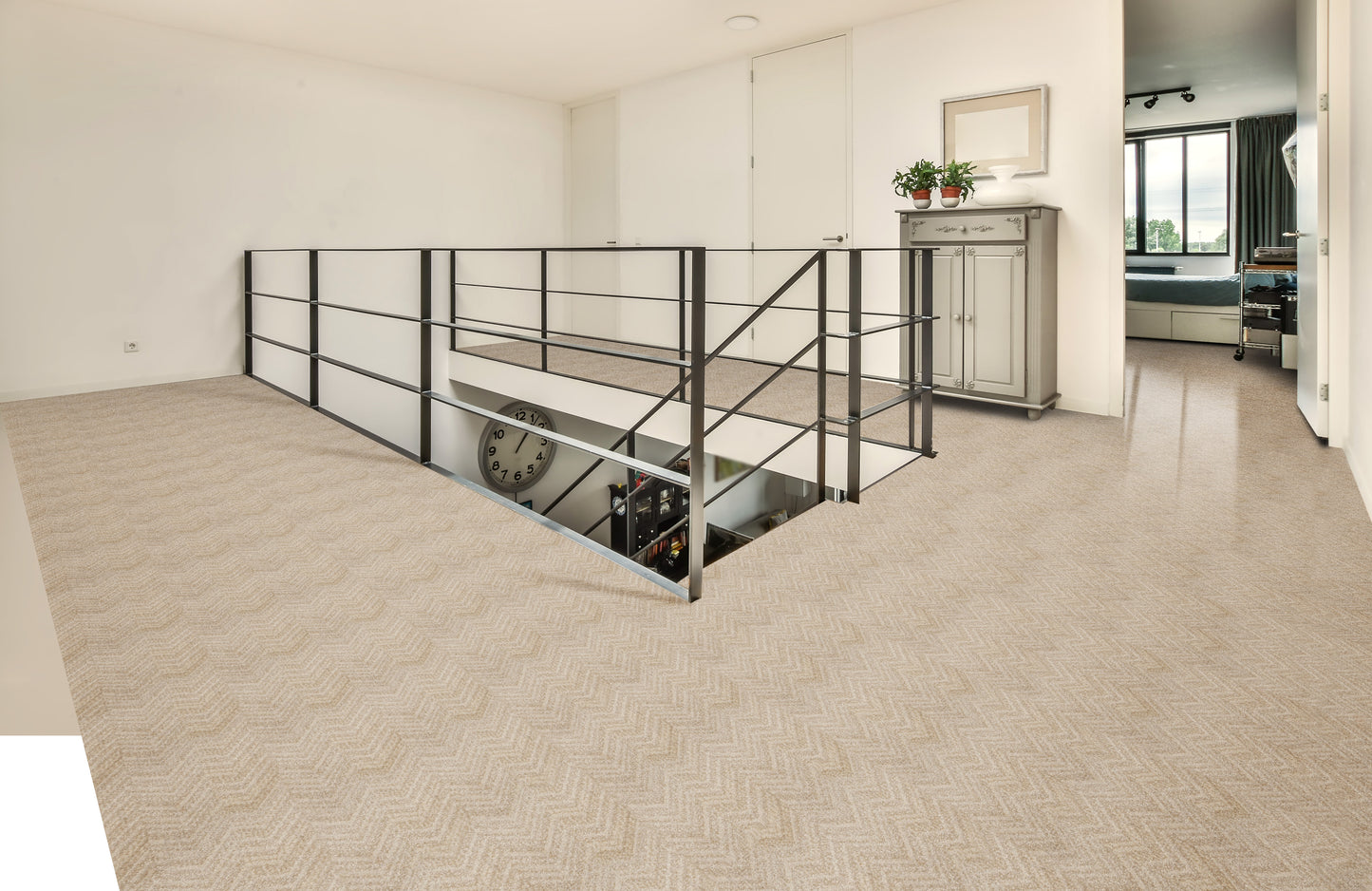 Open Space Decorated with Morgan Oyster Contemporary Carpet