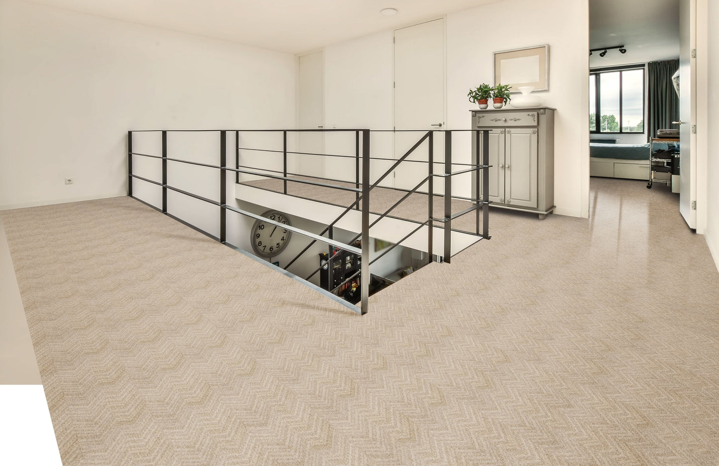 Open Space Decorated with Morgan Oyster Contemporary Carpet