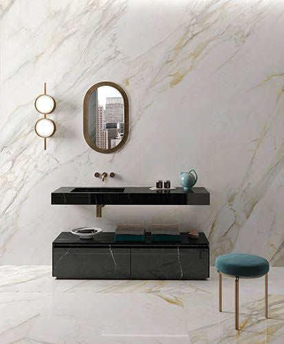 Calacatta Gold 1x24 luxury vinyl tile for bathroom from Home Carpet One, Chicago