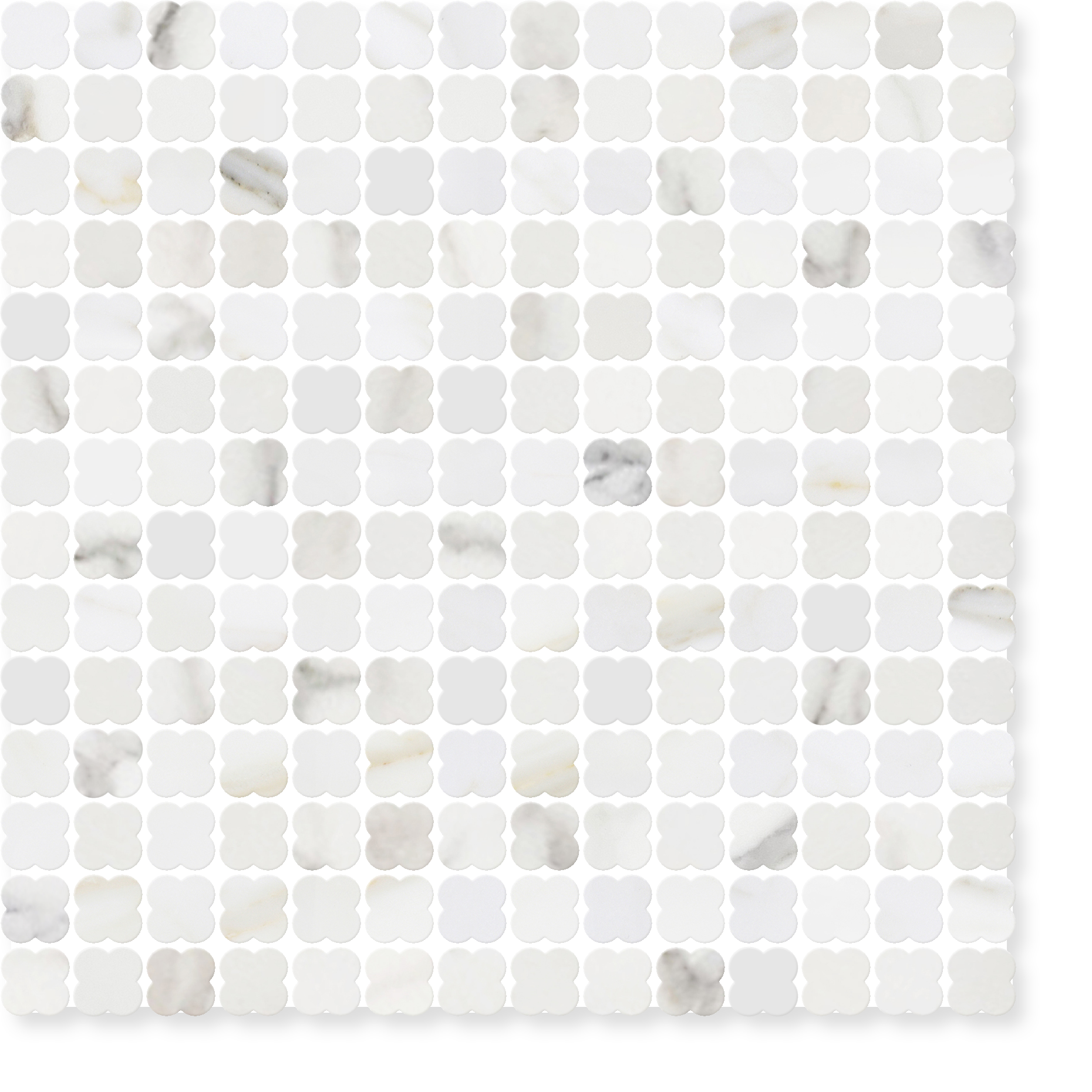 Clover-shaped gold marble micro mosaic tile