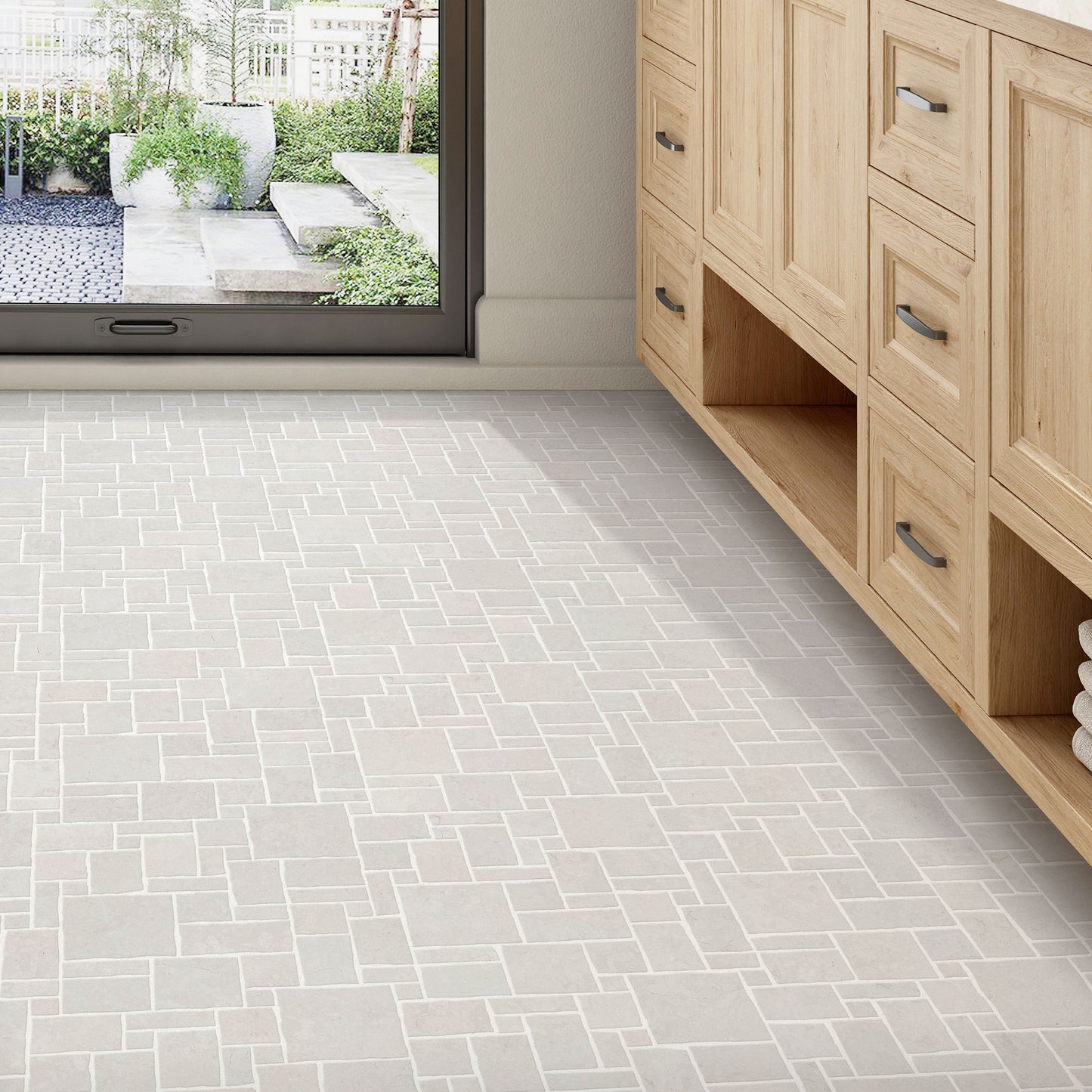 Grand Palazzo Limestone Tile 12x12. Luxury Marble Mosaic Limestone Tile. Luxury Marble Mosaic Floor Tile