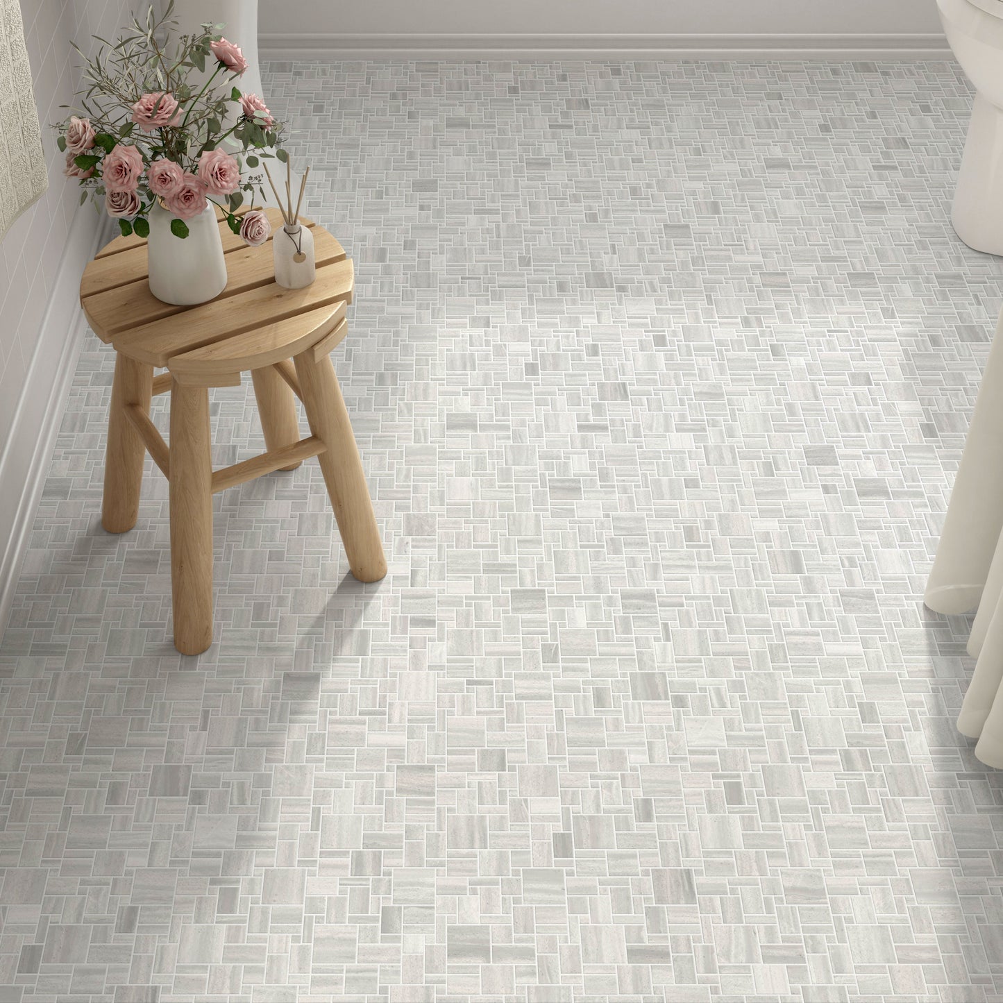 Luxury floor tile. Palazzo micro mosaic tile