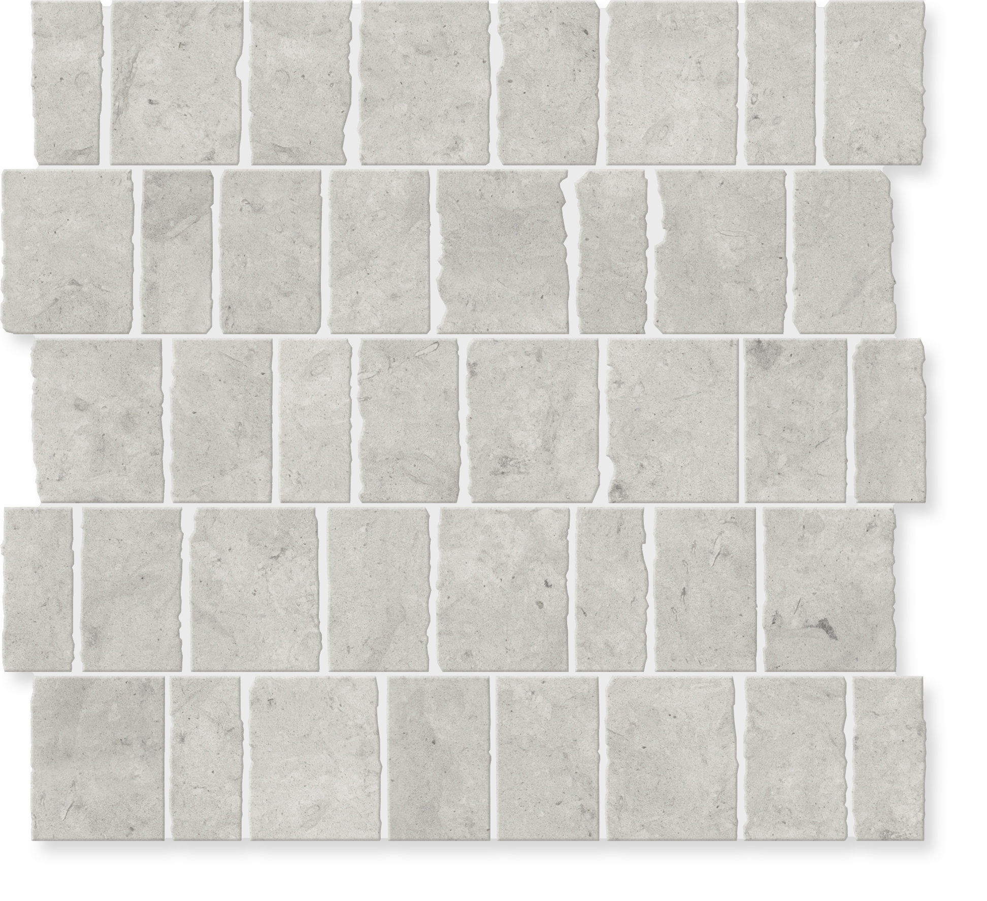 Scarpa Thela Grey Offset Mosaic Tile. Modern Luxury Stone Tile.