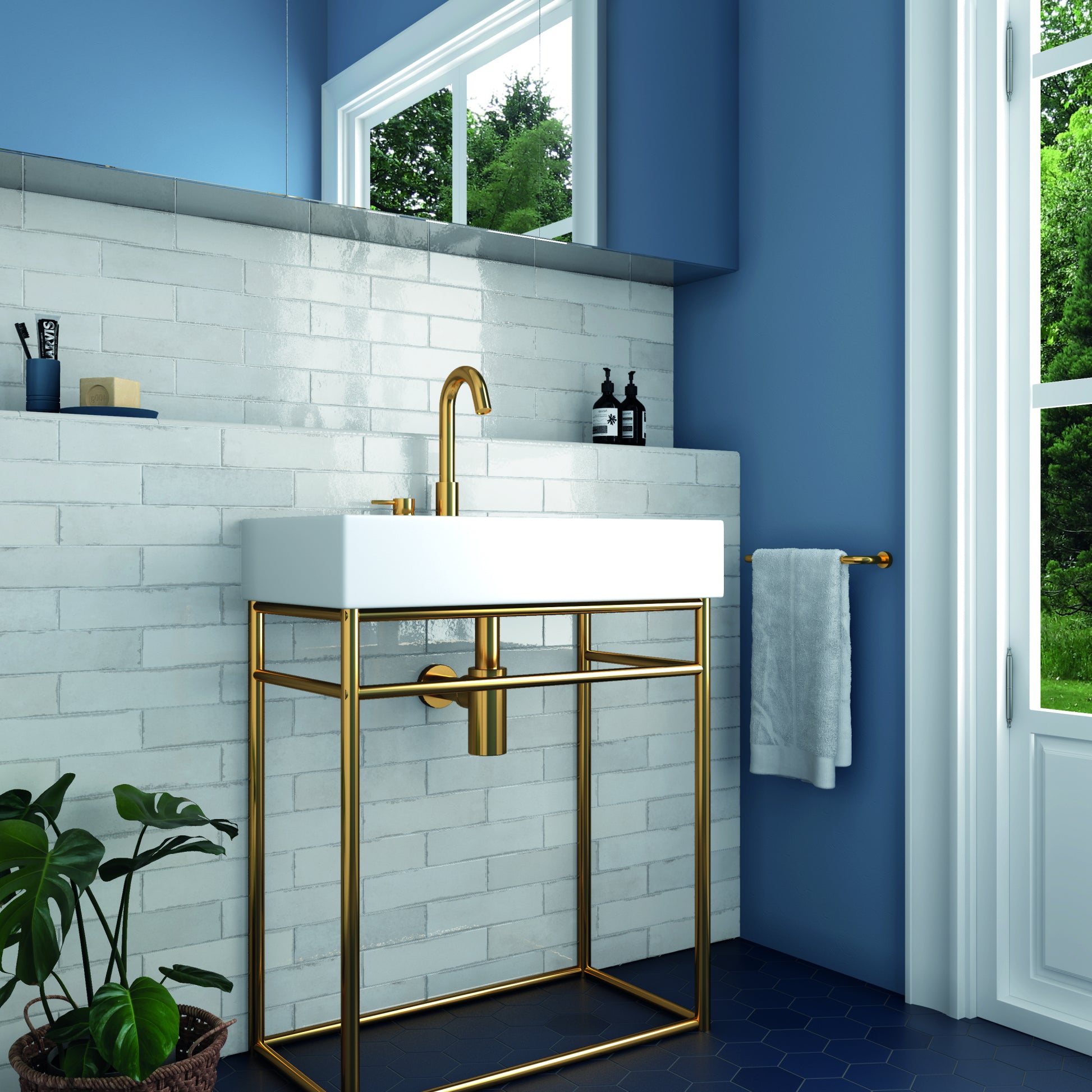 Tribeca Gypsum White luxury bathroom vinyl tile 2x9.5 from Home Carpet One.