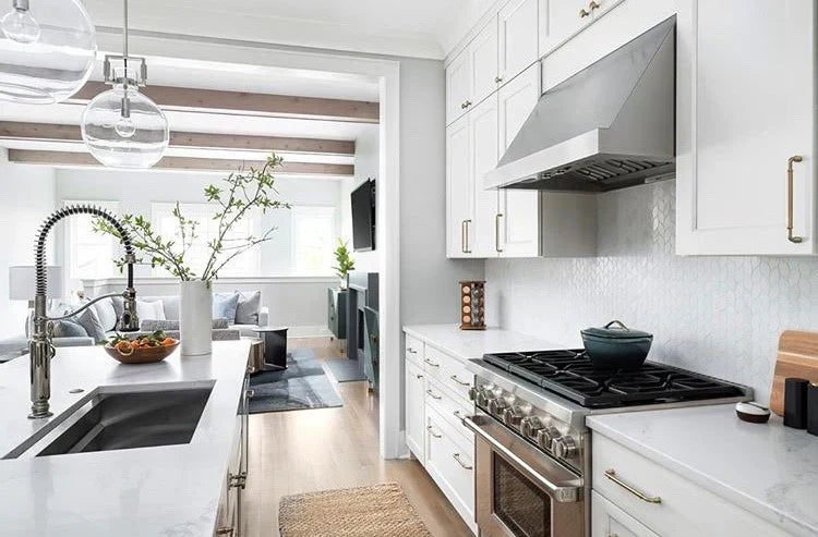 Thassos Leaf Kitchen Tile - Hardwood vs Tile vs Vinyl Kitchen Floors and Walls