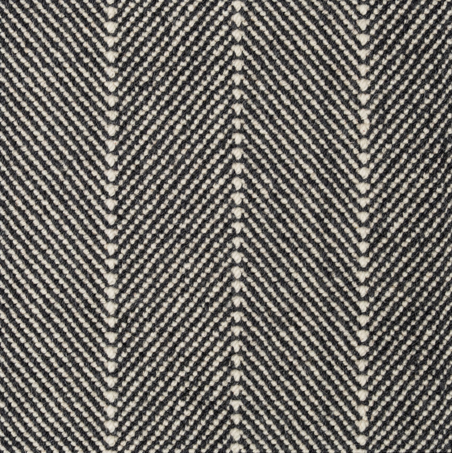 Black and white chevron rug. Geometric wool rug